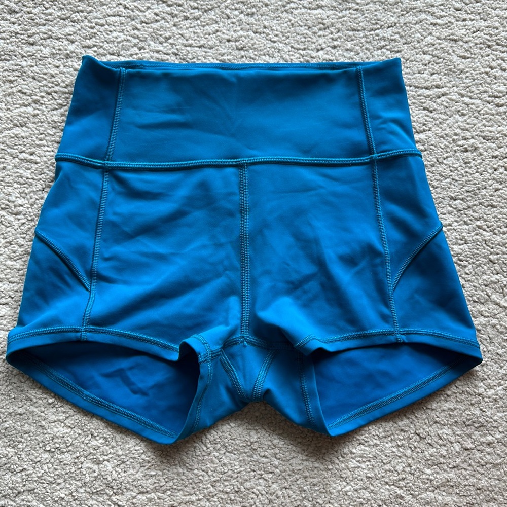 Lululemon In Movement Shorts Everlux 2.5” color is Cyprus